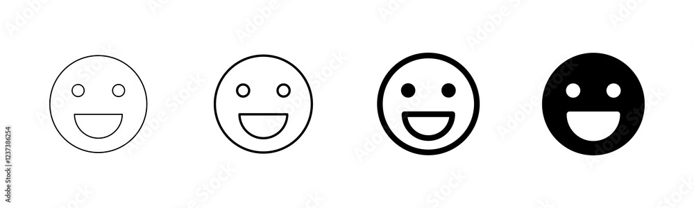 Fototapeta premium Smile icon vector isolated on white background. Smile vector icon. Emoticon Icon vector. Emoji