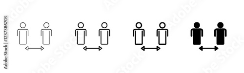 Social distancing icon vector isolated on white background. Keep distance sign. Coronavirus. Social Distancing and Self Quarantine.
