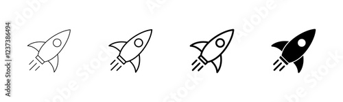 Rocket icon vector isolated on white background. Start Up Concept Symbol. Startup icon