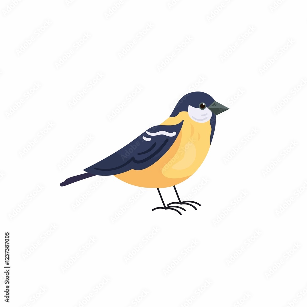 Obraz premium blue tit on white background