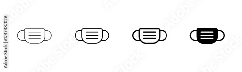Mask icon vector isolated on white background. Man face with mask icon. Safety breathing masks. Industrial safety N95 mask. Medical mask vector icon.
