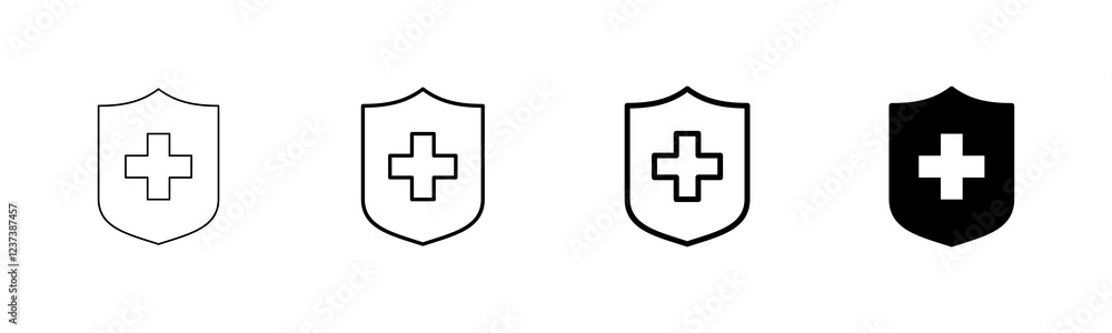 Health insurance icon vector isolated on white background. Insurance health document icon Health insurance icon vector isolated on white background. Insurance health document icon