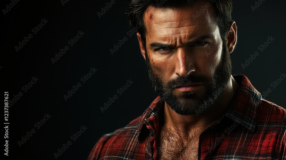 Obraz premium Portrait of a man with a rugged appearance,
