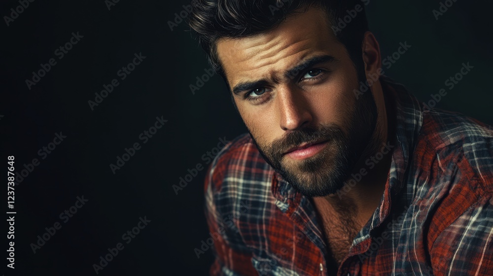 Obraz premium Portrait of a man with a rugged appearance,