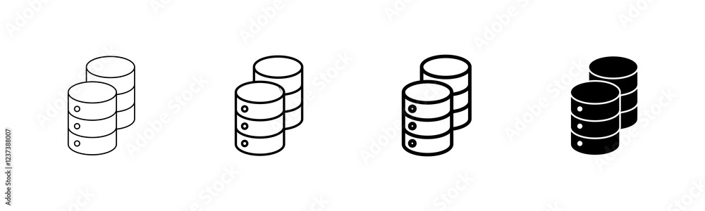 Database icon vector isolated on white background. database vector icon Database icon vector isolated on white background. database vector icon