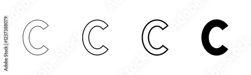 Copyright icon vector isolated on white background. copyright symbols