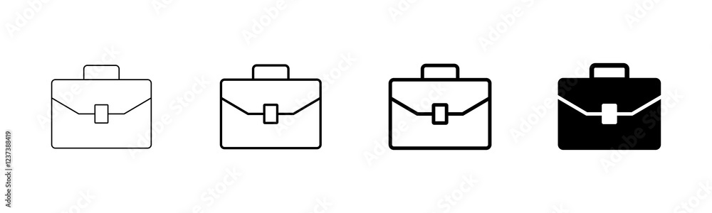 Briefcase icon vector isolated on white background. Briefcase vector icon Briefcase icon vector isolated on white background. Briefcase vector icon