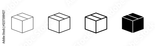 Box icon vector isolated on white background. Cardboard box, packaging open. Box vector icon