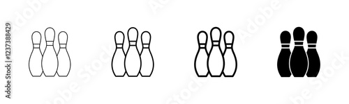 Bowling game Pin Icon vector isolated on white background. Bowling icon, ball and pin