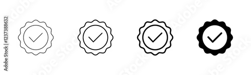 Approved icon vector isolated on white background. Certified Medal Icon vector. check mark