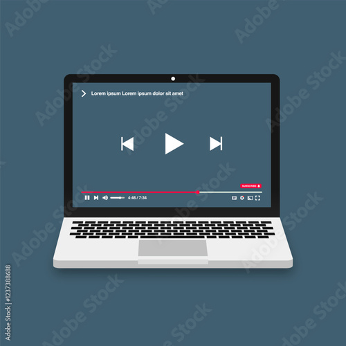 Vector design of a computer playing a live video