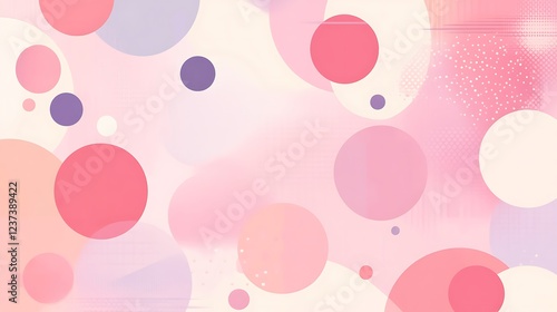 Abstract Pastel Pink Circles Design Background