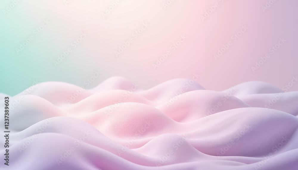 Obraz premium Soft pastel waves on translucent surface, serene ambiance