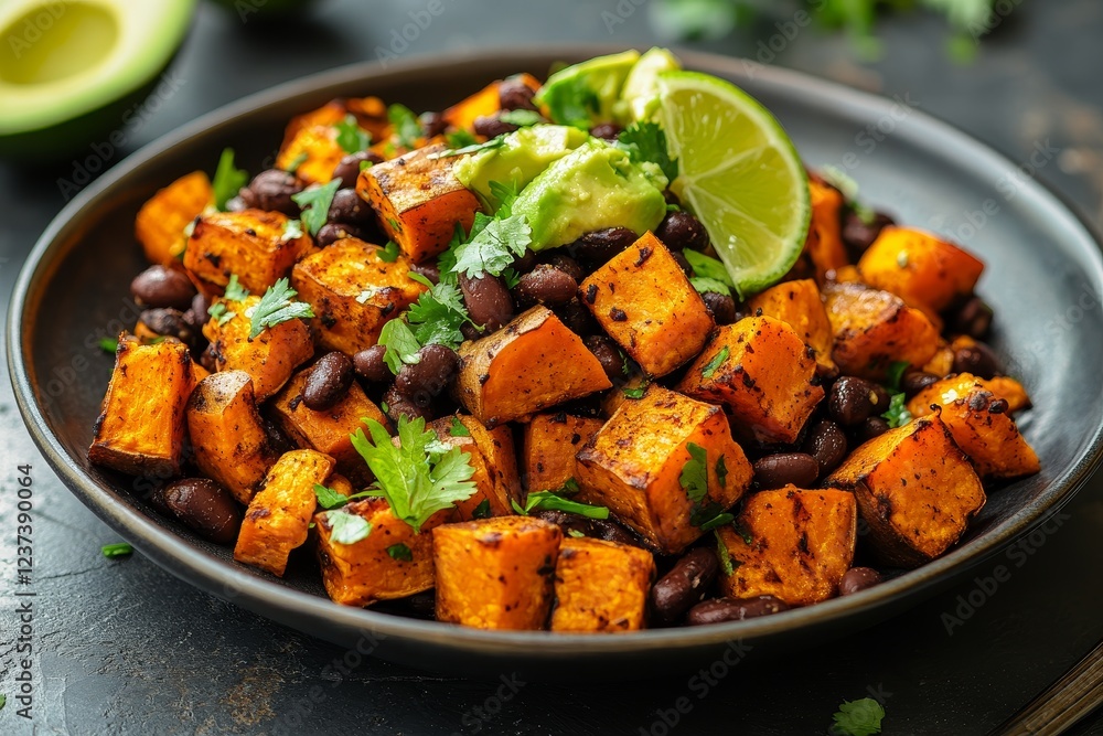 Roasted sweet potato & black bean bowl Roasted sweet potato & black bean bowl
