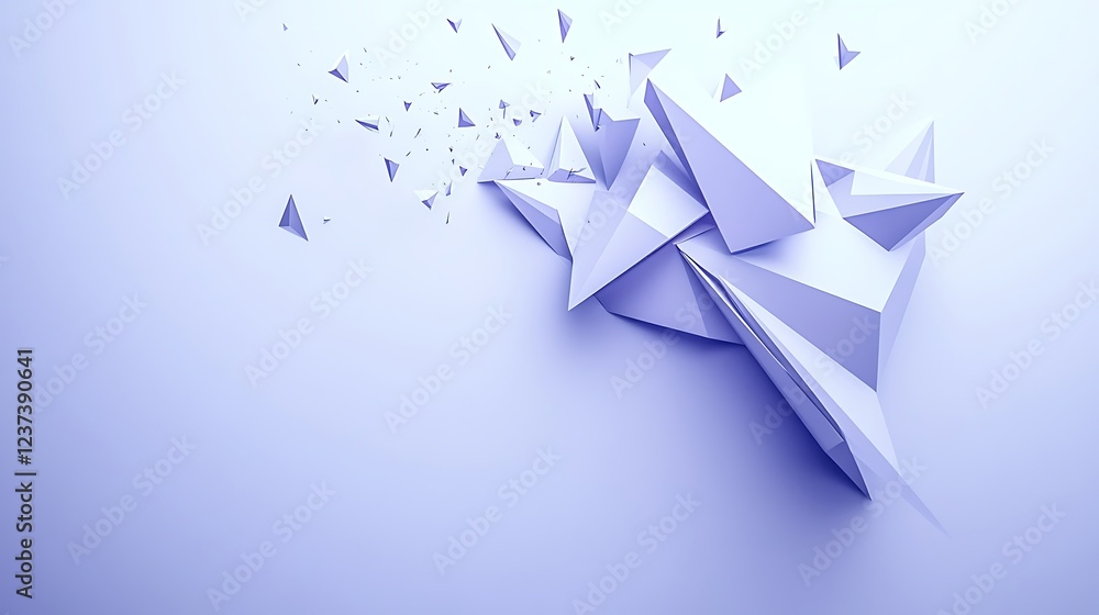 Abstract Purple Geometric Shapes Exploding Abstract Purple Geometric Shapes Exploding