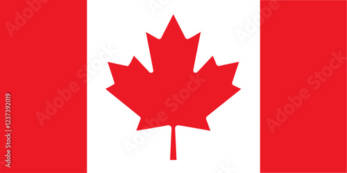 Canada flag official isolated on transparent PNG background. Perfect for designs, high-quality vector image. The iconic maple leaf and red-white color scheme, making it ideal for digital projects