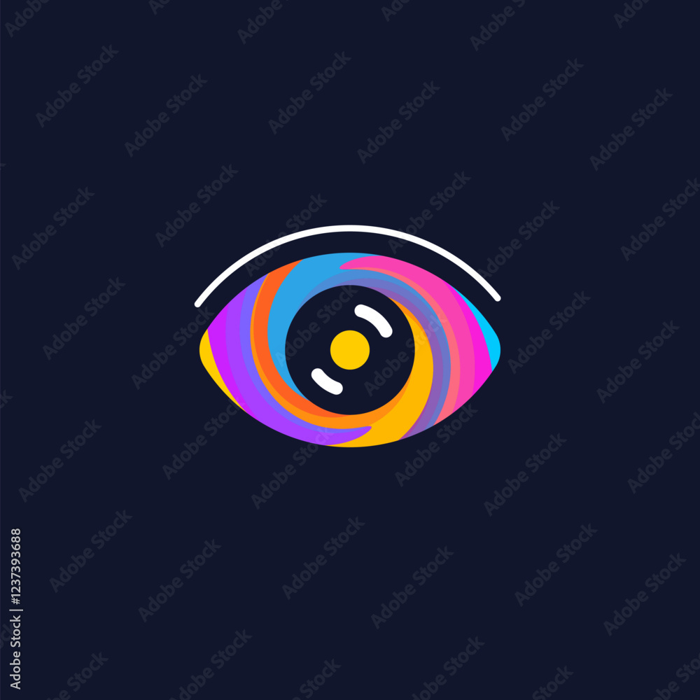 Eye icon vector design with spiral eye-catching colors Eye icon vector design with spiral eye-catching colors