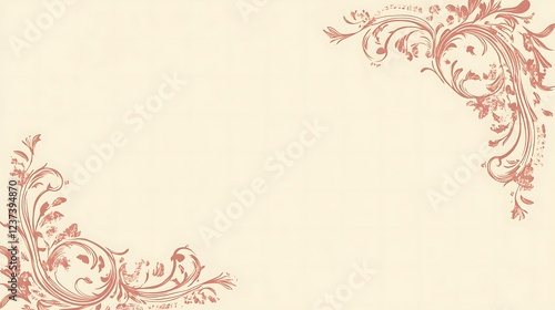 Elegant Floral Corner Design on Cream Background
