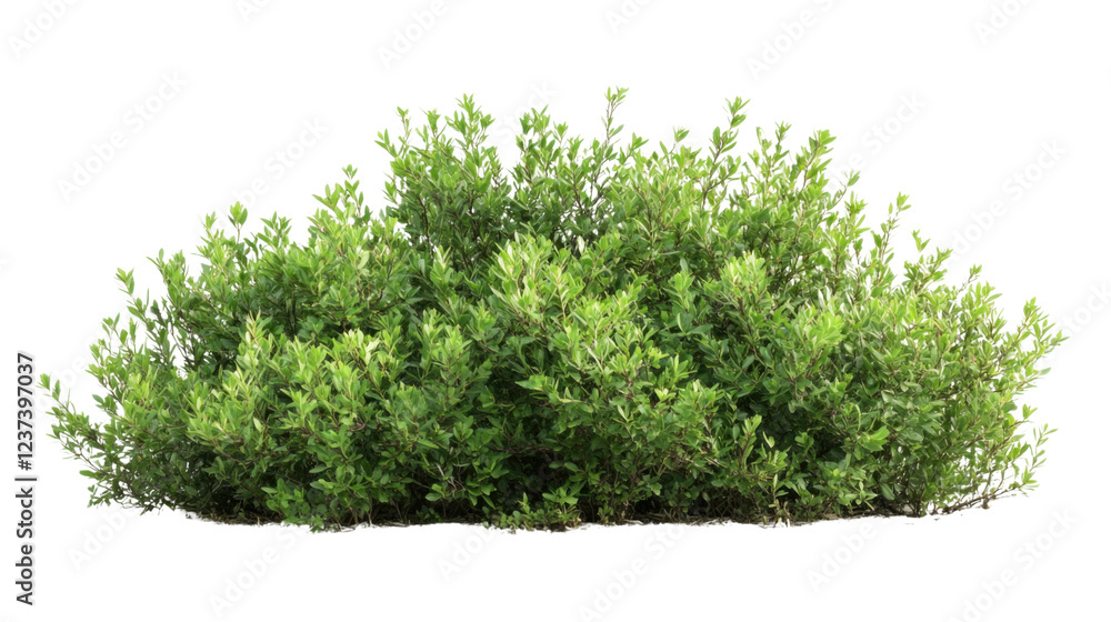 Fototapeta premium Lush green bush isolated on transparent background for compositing