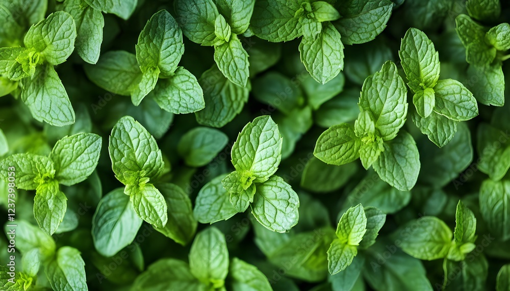 Lush Green Mint Leaves Abundant Growth Lush Green Mint Leaves Abundant Growth