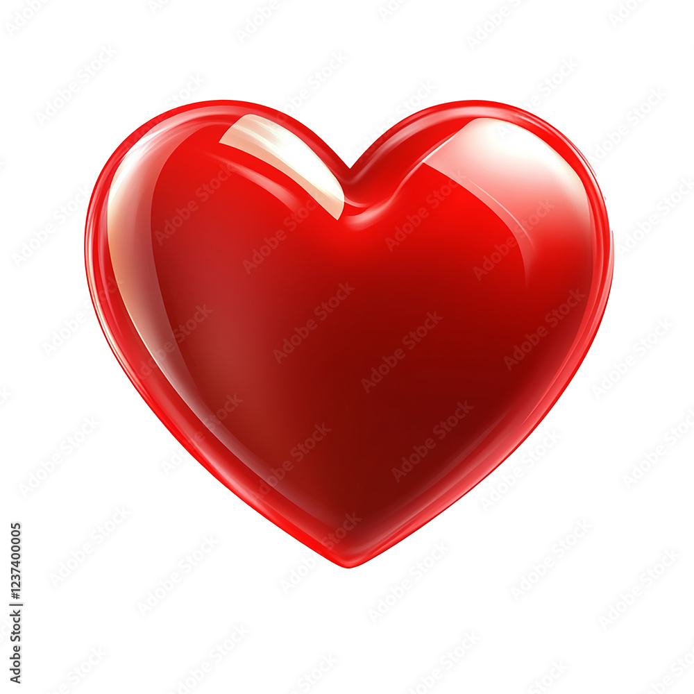 Vibrant Red Valentine Heart with Glossy Effect – Vector Vibrant Red Valentine Heart with Glossy Effect – Vector