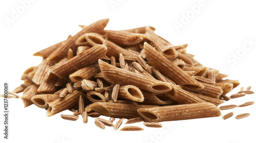 Wallpaper Mural Whole wheat penne pasta with cumin seeds on transparent background Torontodigital.ca