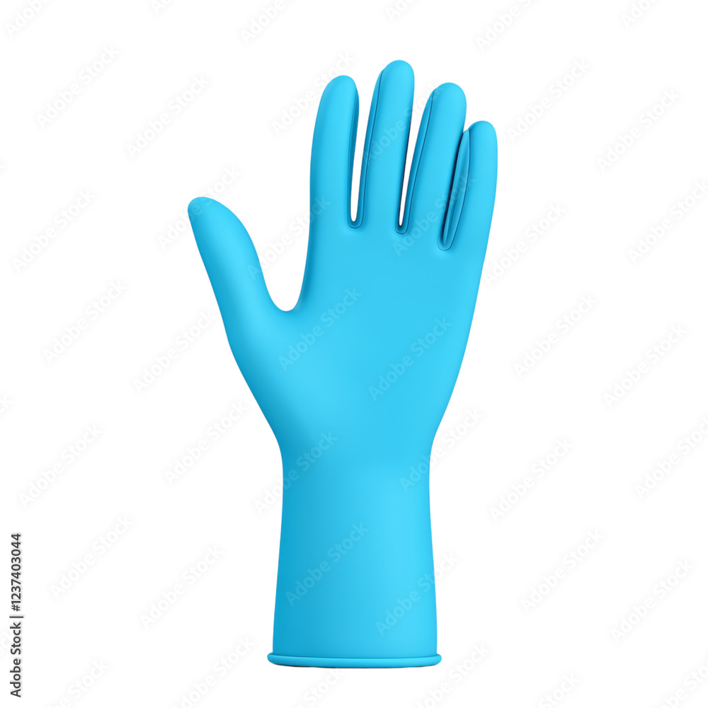 Blue Rubber Glove Isolated on White Isolated on transparent background Blue Rubber Glove Isolated on White Isolated on transparent background