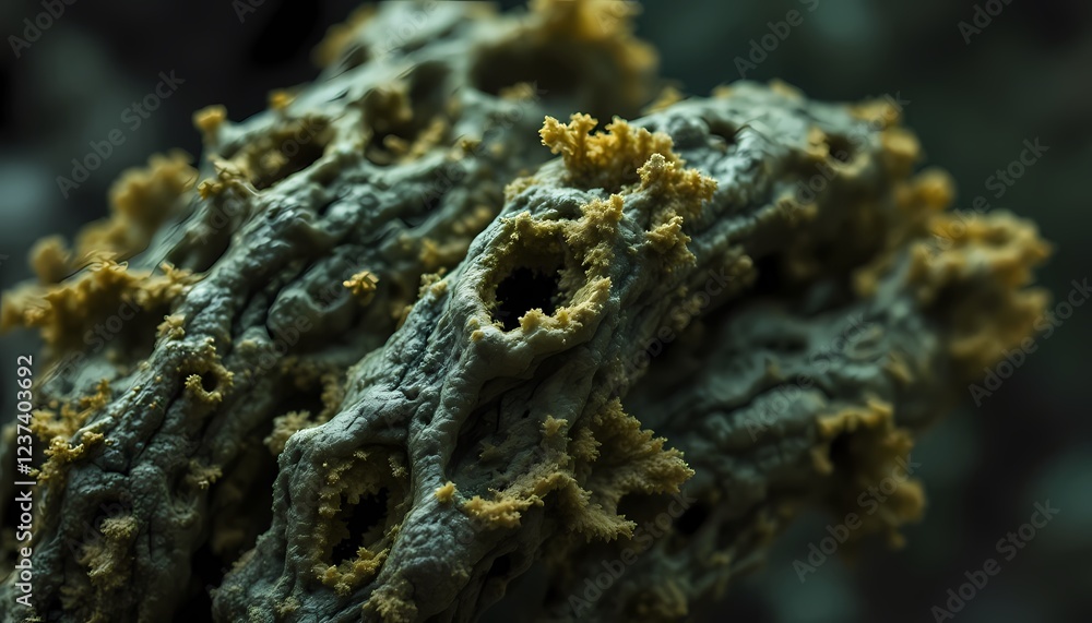 Abstract Textured Surface Green Yellow Macro Photography Abstract Textured Surface Green Yellow Macro Photography