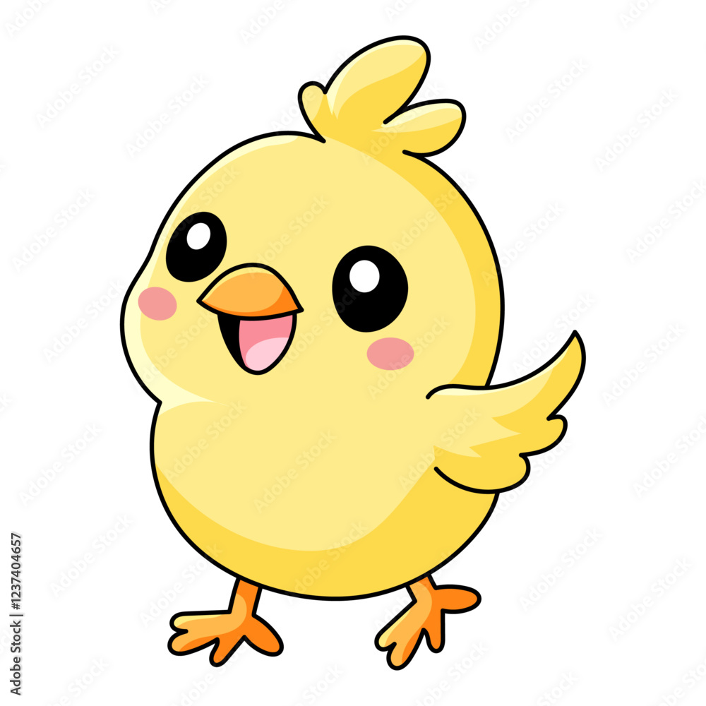 cute chick cartoon kawaii sticker. character vector illustration cute chick cartoon kawaii sticker. character vector illustration