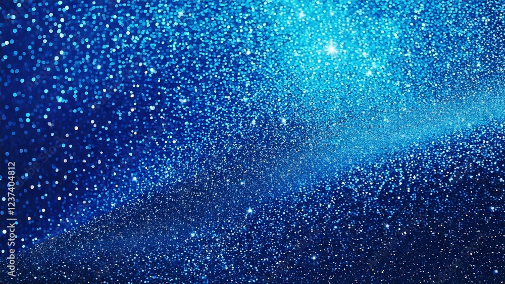 Fototapeta premium 魔法のようなキラキラ 宇宙風背景素材 16:9サイズ AI生成素材 ブルー