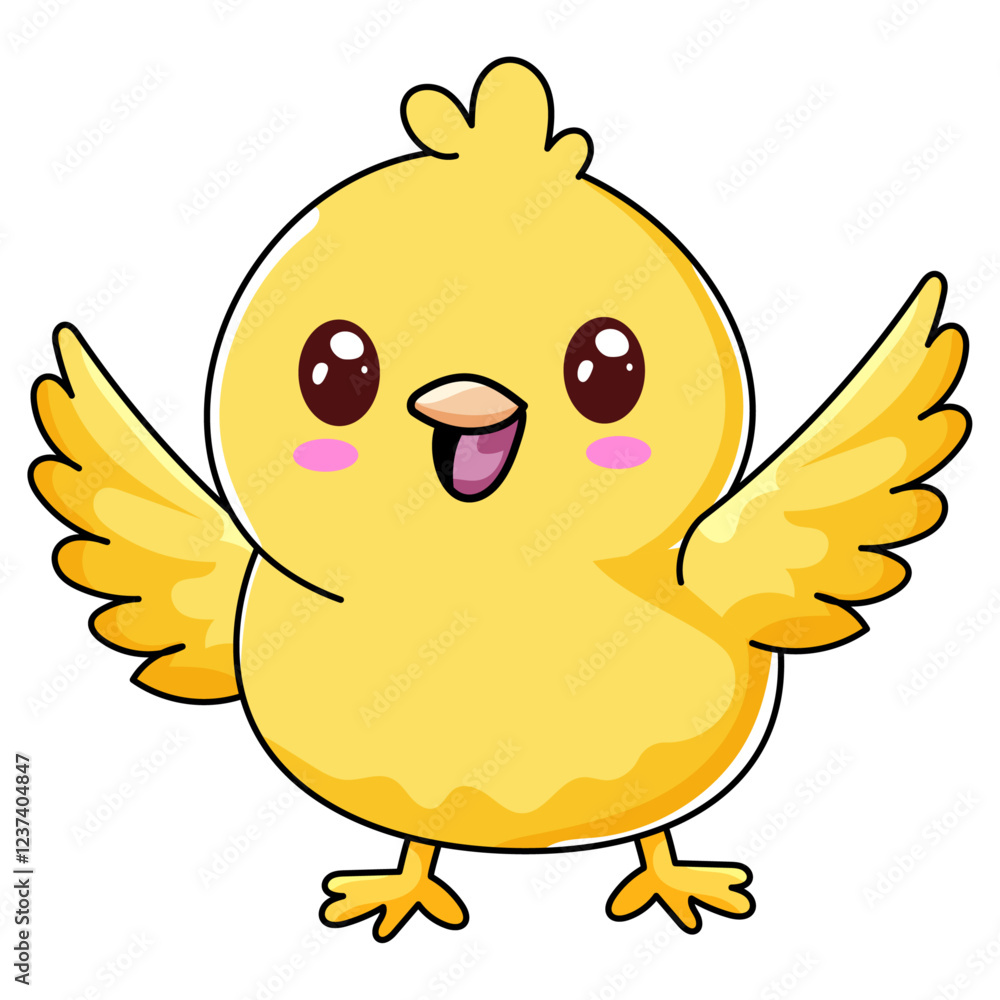 cute chick cartoon kawaii sticker. character vector illustration cute chick cartoon kawaii sticker. character vector illustration