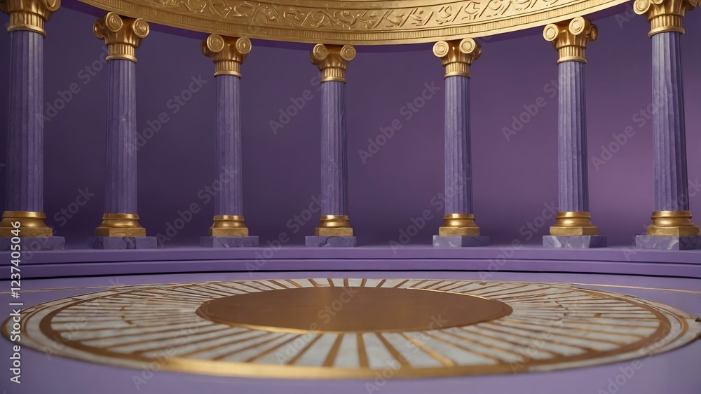 Obraz premium luxury ancient greek themed podium on soft purple background