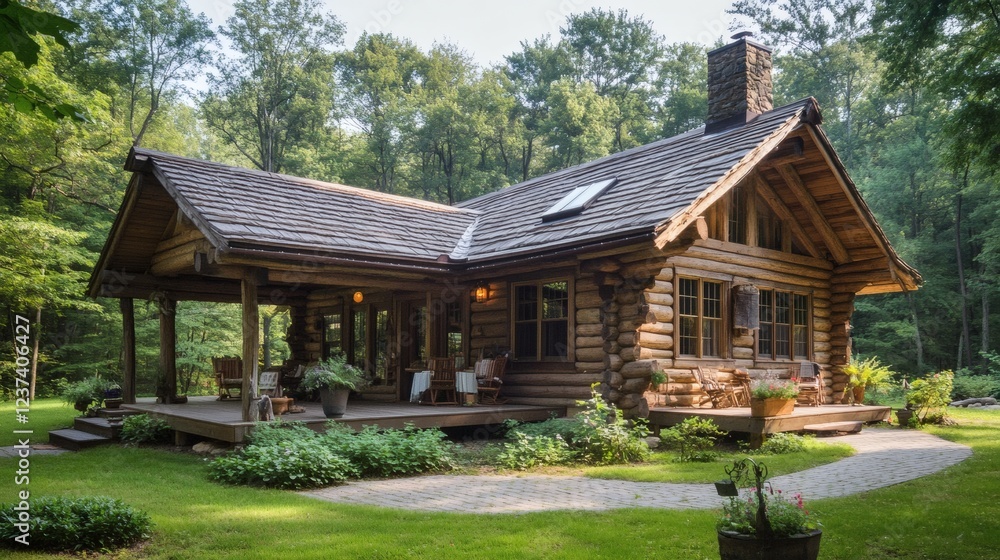 Luxurious Log Cabin in a Tranquil Forest Setting Luxurious Log Cabin in a Tranquil Forest Setting