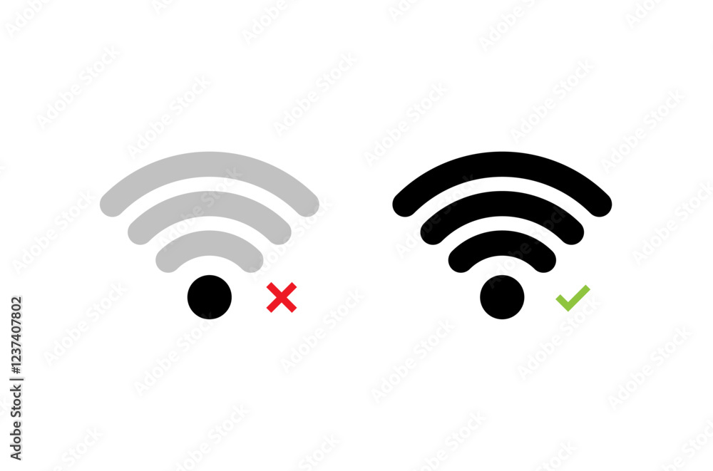 Vector design of low Wi-Fi signal and high Wi-Fi signal Vector design of low Wi-Fi signal and high Wi-Fi signal