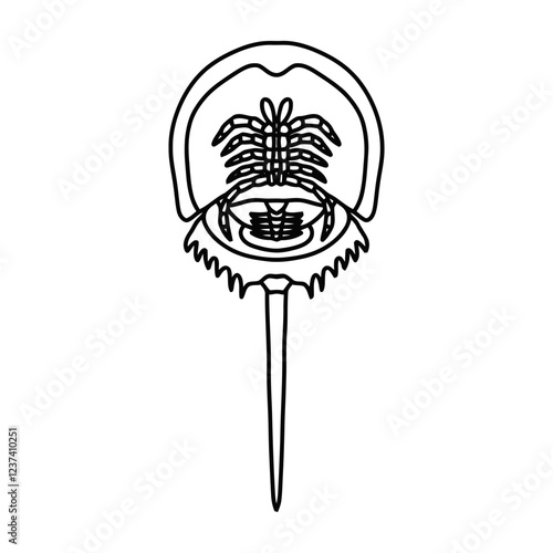 horseshoe crab vector illustration icon Isolated on White Background