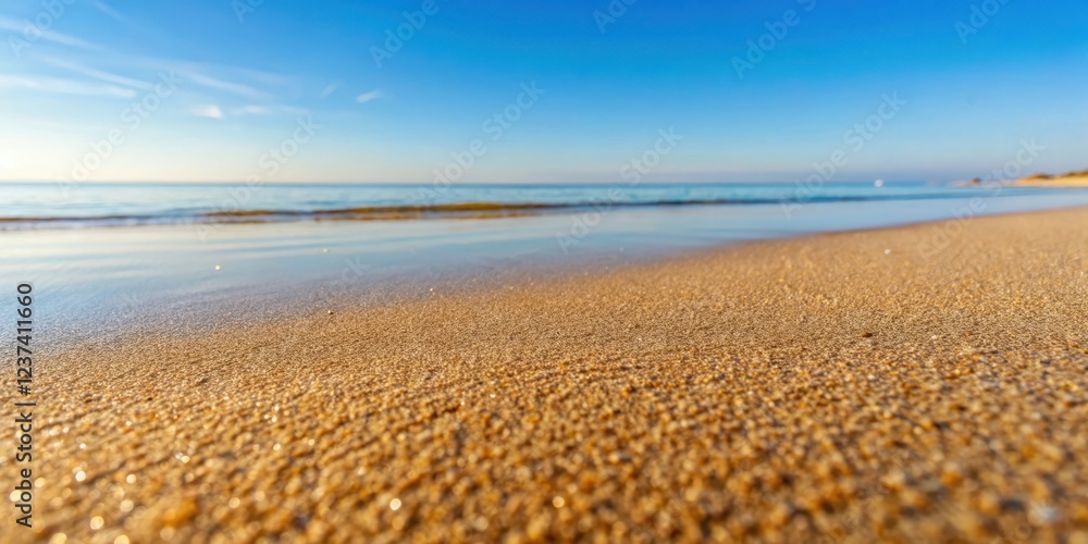 Fine grain sand on a calm shoreline at low tide, sand, water's edge, sand,water's edge,tide,isolated,rocky shore Fine grain sand on a calm shoreline at low tide, sand, water's edge, sand,water's edge,tide,isolated,rocky shore