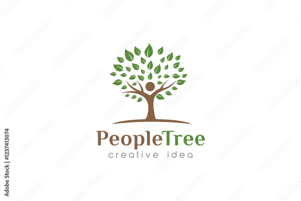 Fototapeta premium People Tree Logo and Icon Template