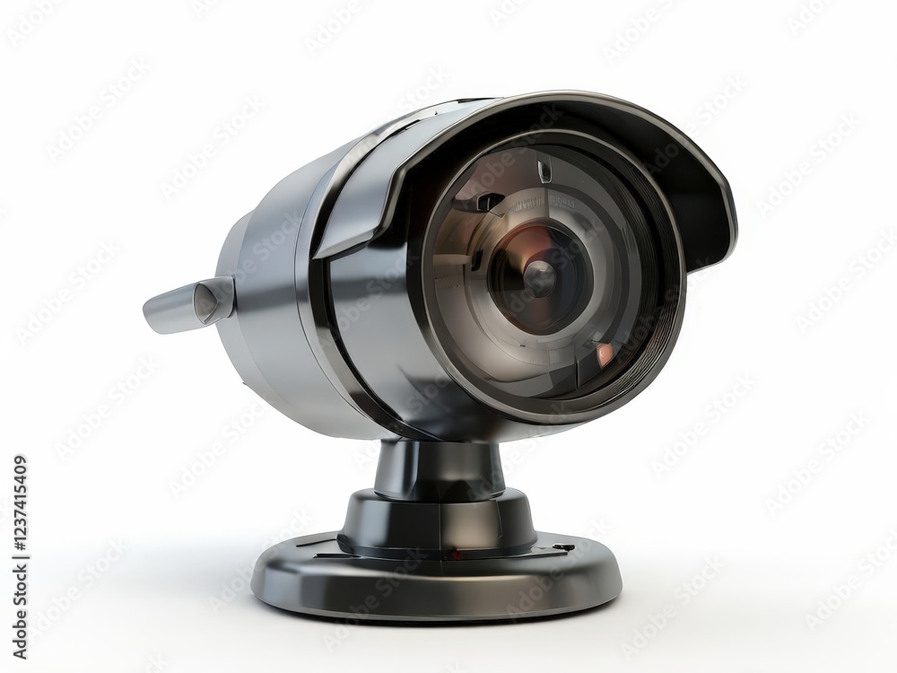 the AI Image Generator, Camera On Red Background For Home Or Business Security the AI Image Generator, Camera On Red Background For Home Or Business Security