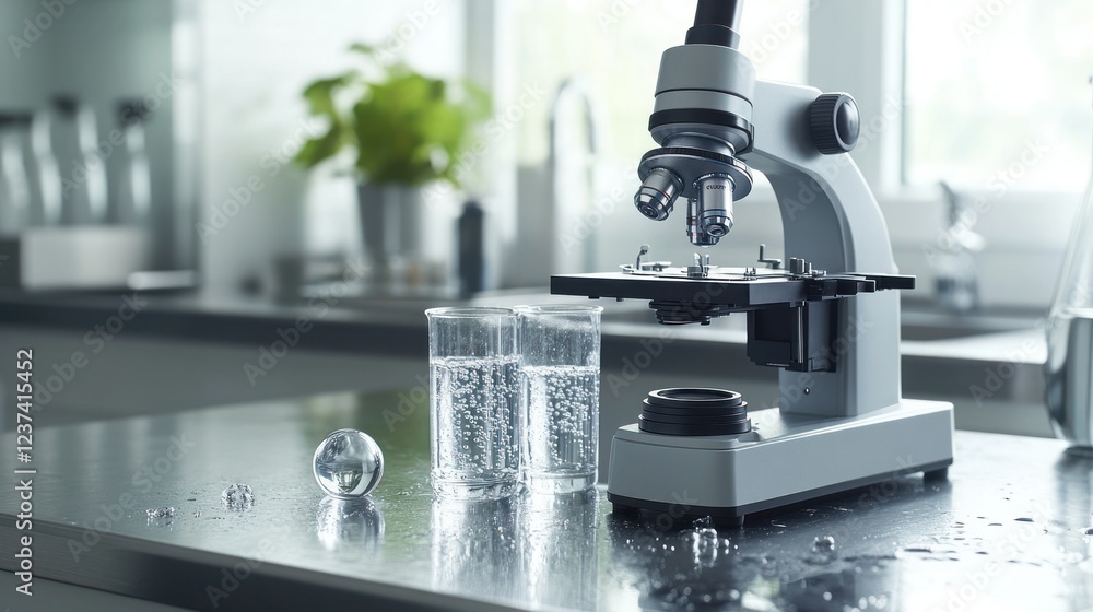 Microscope, Water, and Purity: A Still Life of Scientific Exploration Microscope, Water, and Purity: A Still Life of Scientific Exploration