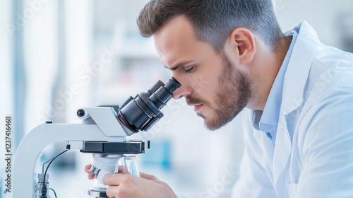 Scientist at Microscope: A ...