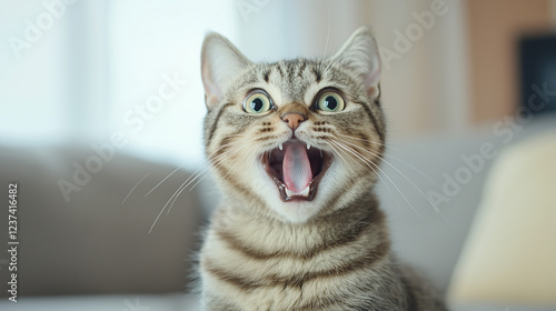Surprised Tabby Cat: A clos...