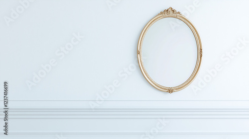 Ornate Mirror on White Wall...