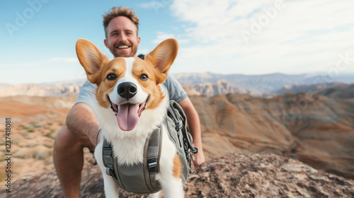 Man and Dog on a Mountain P...