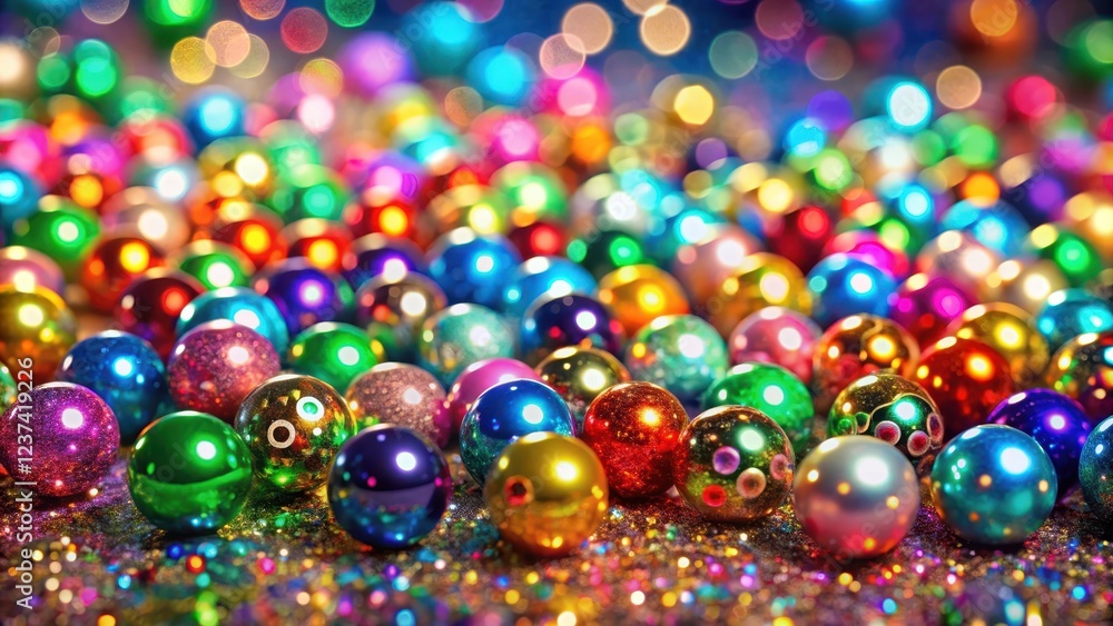Glittering background with shining lottery balls scattered randomly, showcasing vibrant colors and shiny surfaces, gaming Glittering background with shining lottery balls scattered randomly, showcasing vibrant colors and shiny surfaces, gaming