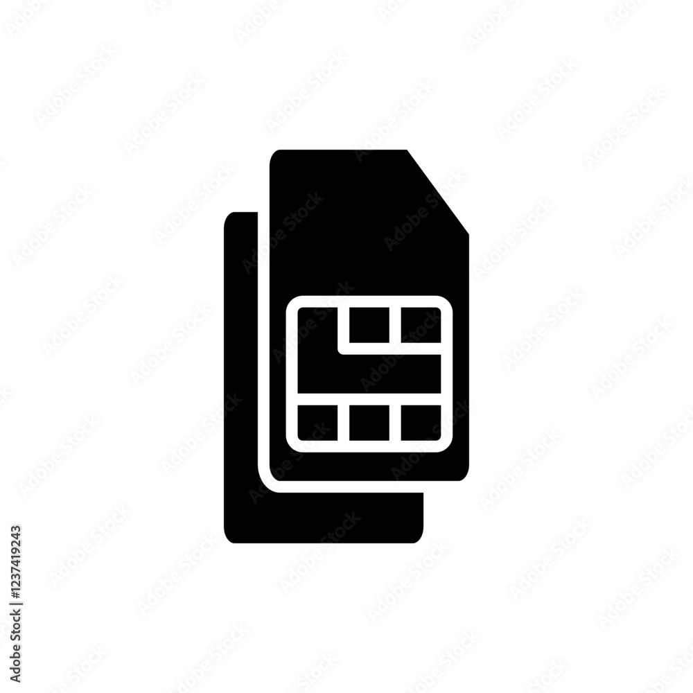 Sim card icon vector illustration. dual sim card sign and symbol Sim card icon vector illustration. dual sim card sign and symbol