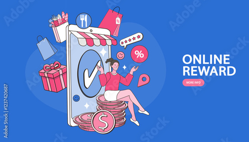Online shop smartphone app. Mobile based marketplace. Retail business cartoon icons set. Digital marketing and advertising. Commerce platform. Buy and sell products, startup launch. vector