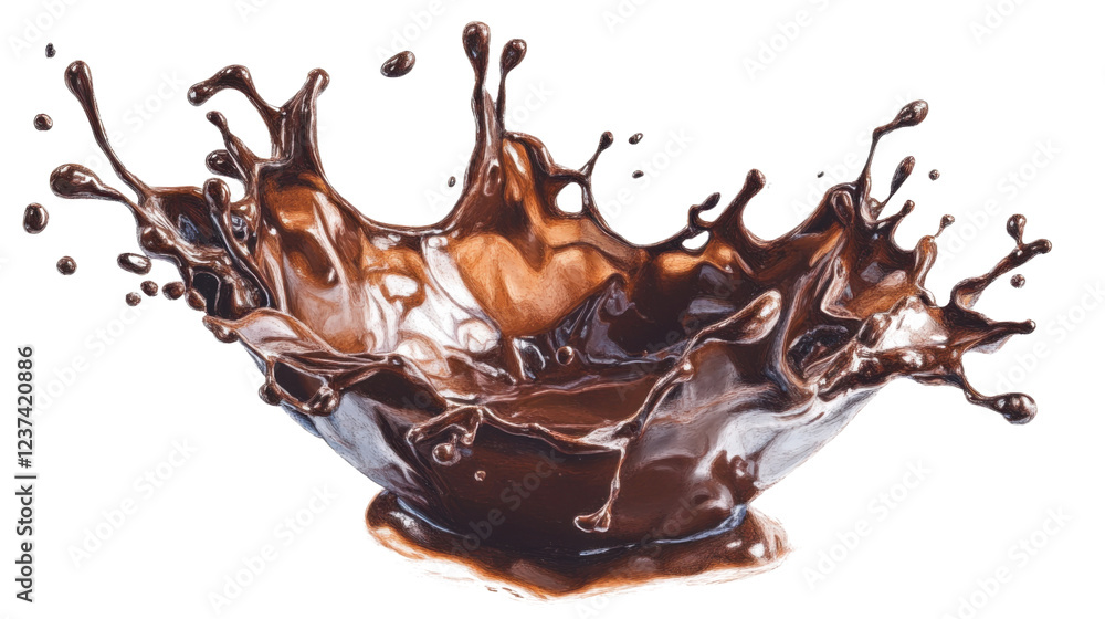Delicious hot chocolate splashing with transparent background Delicious hot chocolate splashing with transparent background