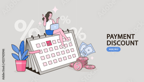 Smiling business woman holding calendar and clock. day schedule planning business plan. Time management. work time limit. task due dates, deadline reminder. Deadline concept vector illustration.