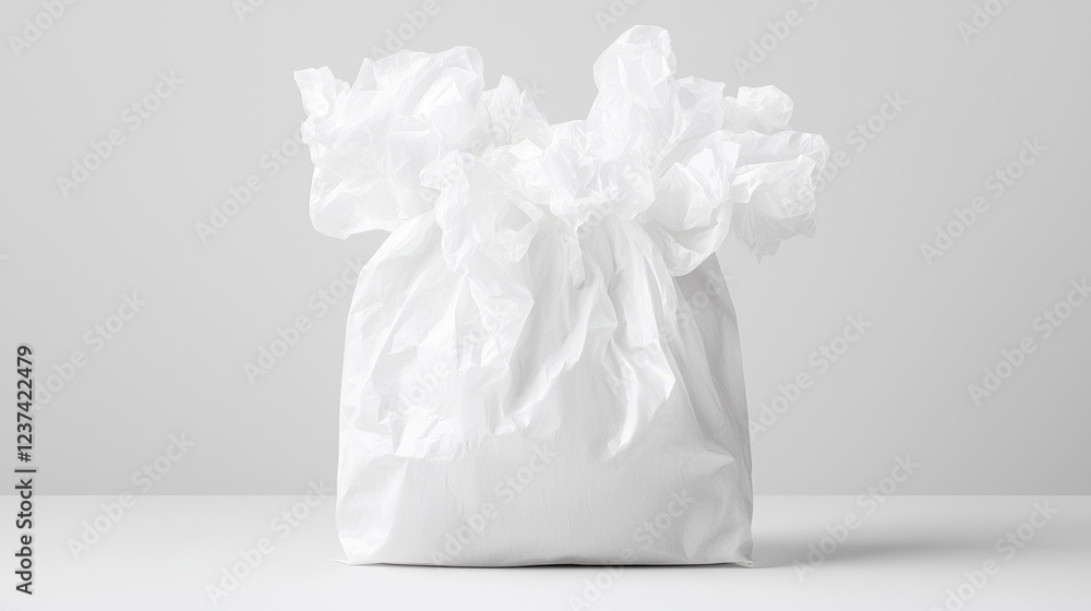 White paper bag mockup, studio shot, clean background, packaging design White paper bag mockup, studio shot, clean background, packaging design