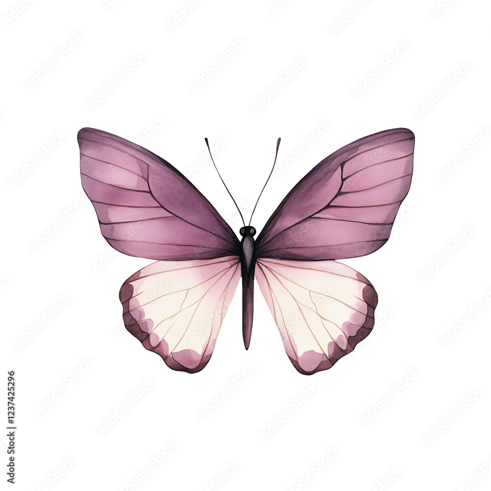 Purple Butterfly Wings: A delicate, ethereal purple butterfly with translucent wings, perfectly poised against a plain background, evokes a sense of tranquility and delicate beauty. Purple Butterfly Wings: A delicate, ethereal purple butterfly with translucent wings, perfectly poised against a plain background, evokes a sense of tranquility and delicate beauty.